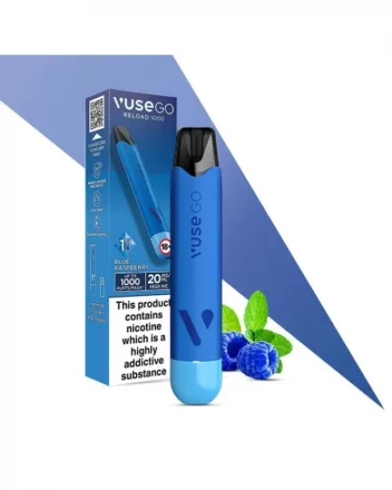 Pod система VUSE GO Reload 1000 Starter kit Pen (Blue Raspberry) в синем цвете 