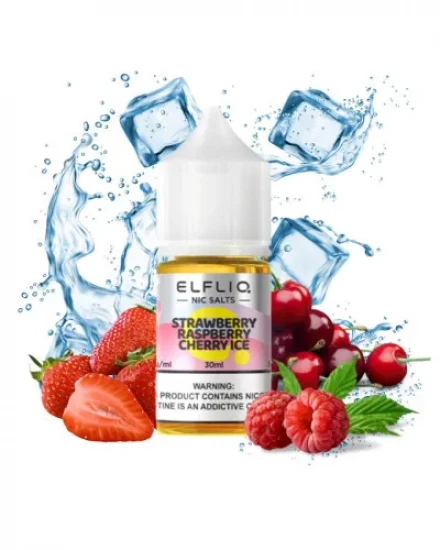 РІДИНА ELF LIQ 30 МЛ 50 МГ "STRAWBERY RASPBERRY CHERY ICE" (ПОЛУНИЦЯ МАЛИНА ВИШНЯ ЛІД)