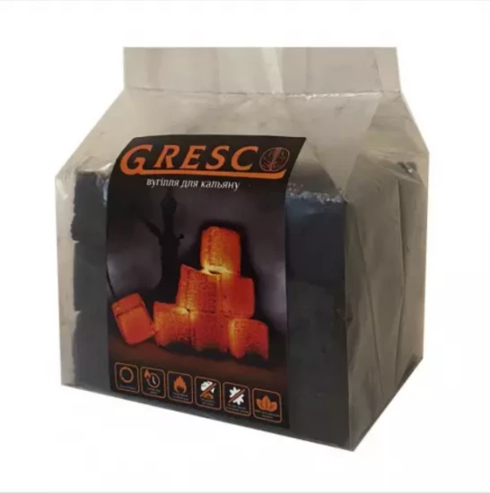 Уголь ореховый GRESCO 0.5 КГ (36 кубика пакет) под калауд